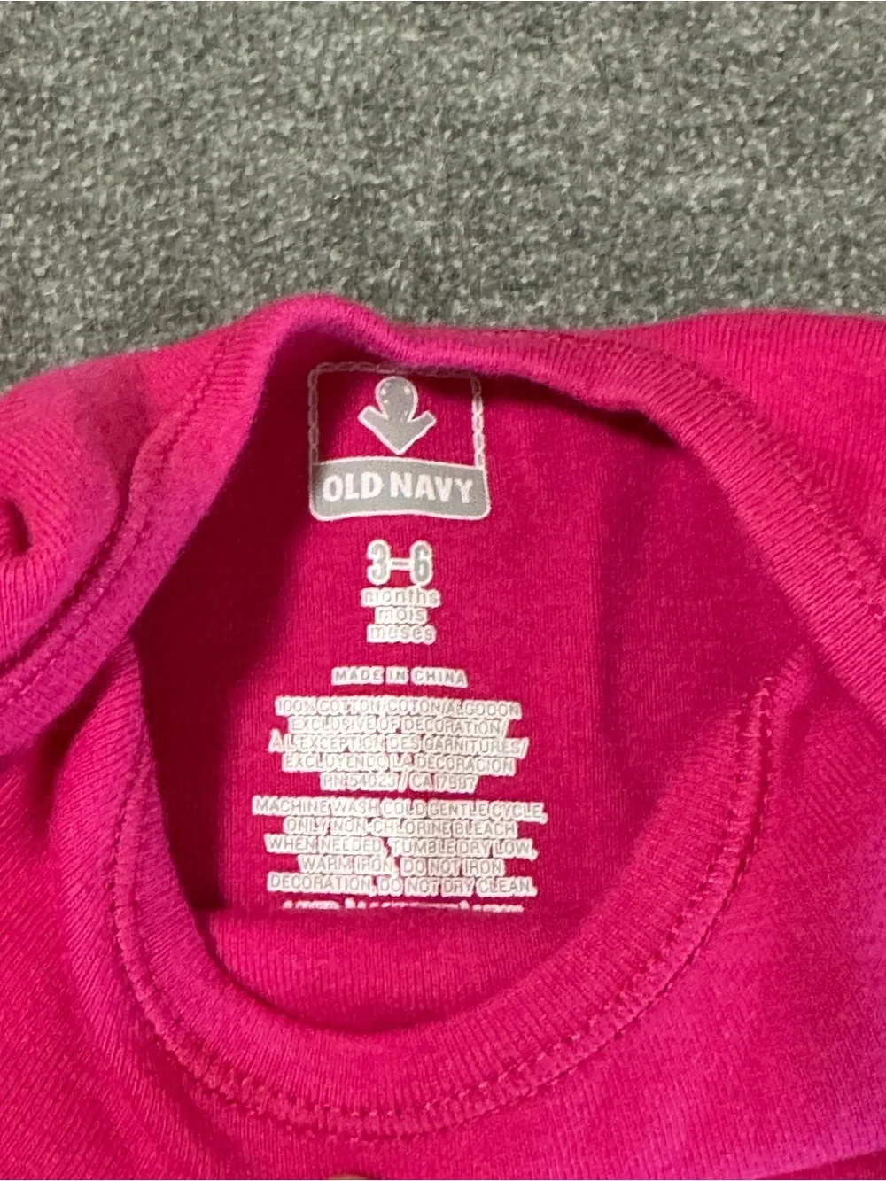 Old Navy Bright Pink 'BEAUTIFUL' One-Piece romper..